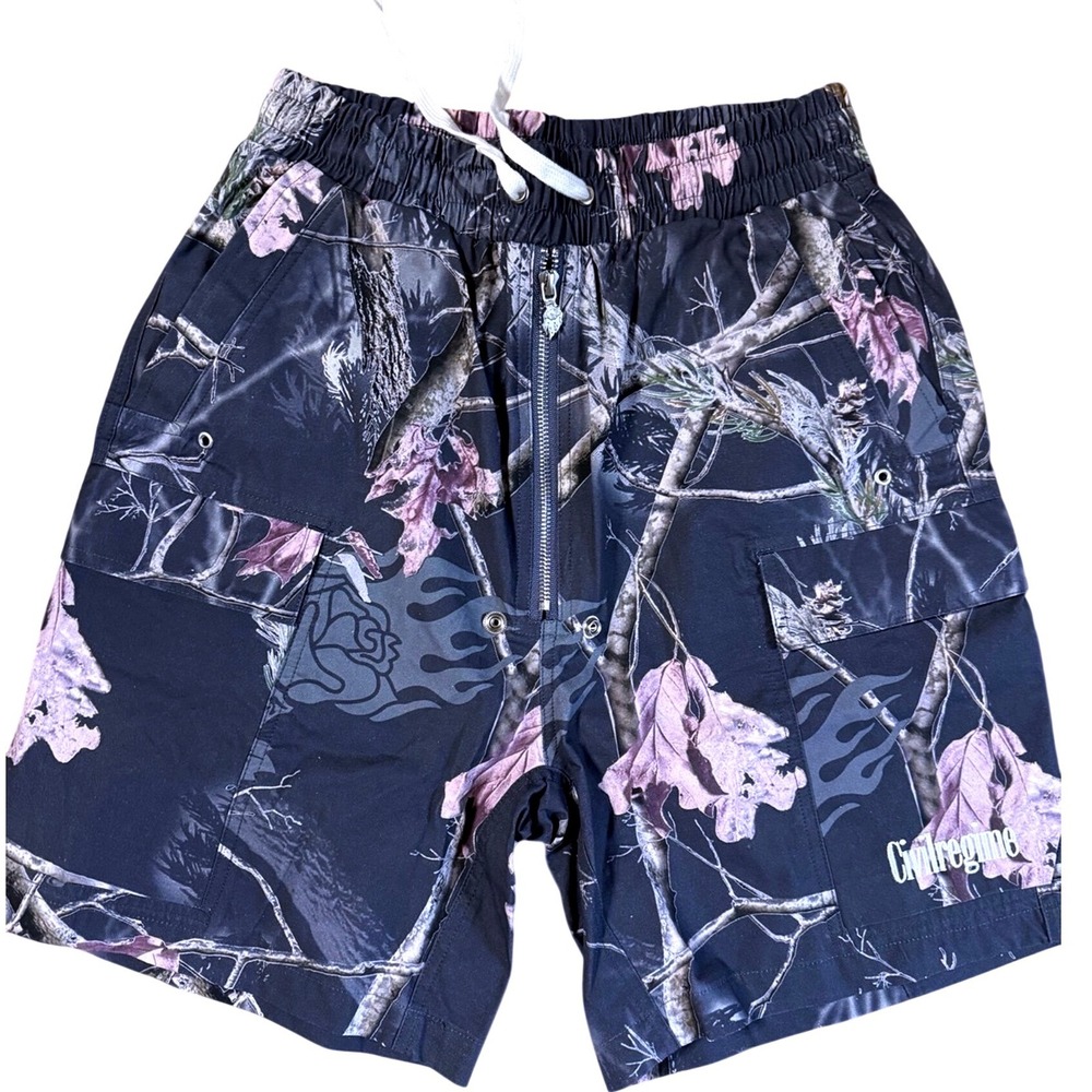Civil Regime Mens Core Cargo Rave Shorts Bankai Camo Purple Black Large